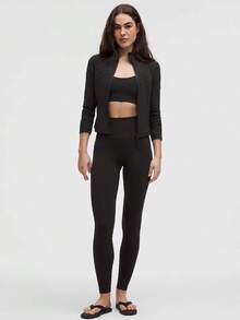 Define Cropped Jacket Nulu-For Yoga Gym Running-Sweat-Wicking-Yoga-All Seasons Sport-Spring/Summer-Autumn/Winter-Back To School - màu đen - Xem 2