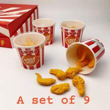 17件炸鸡造型橡皮擦套装圣诞礼物文具儿童文具盒装（8件套）随机包装颜色家庭装（9件套）炸鸡橡皮擦开学季