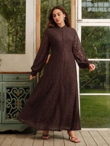 Anewsta فستان نسائي من الدانتيل مع قاع مندفع، إطلالات ربيعية