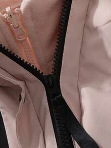 新款女士户外连帽夹克，休闲防风外套，适合日常出行和运动，抓绒面料，滑雪适用