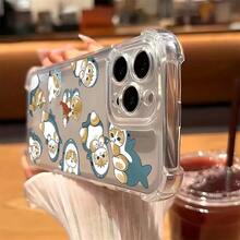 Full Coverage Cartoon Mofusand Cat Phone Case For  16 15 14 13 12 11 Pro Max X XR XS Max 8 7 Plus Shockproof Transparent Soft Back Cover - For Your New - 1PC - 查看 5