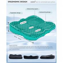 Enlarged 19.7" Gel Seat Cushion, Egg Gel Chair Pads For Wheelchair Pressure Coccyx Sciatica Pain Relief, Cooling Desk Seat Cushion For Kayak, Car, Office Chair Long Sitting[Black]-657741 - 綠色19716135英寸 - 查看 4