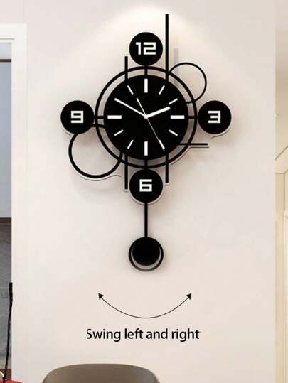 Pc, Moderne Large Scale Home Wand Clock, Acrylic Material, Swing Function, Silent No Ticking, Living Room, Bedroom, Kitchen Office ation. Birthday s, Ho warming s. Room view 6