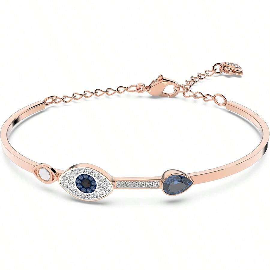 Pulsera de ojo malvado SWAROVSKI SYMBOLICA, regalo para el Día de la Madre, Navidad, novia, cumpleaños, pulsera de moda para mujeres - Azul - Ver 1