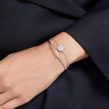 SWAROVSKI SUBLIMA Layered Minimalist Fashion Bracelet, Gift For Mother's Day, Christmas, Girlfriend, Birthday, Women - Silver - View 6