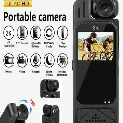 便携式 1080P 摄像机迷你机身摄像机高清 180° 视频红外夜视摄像机