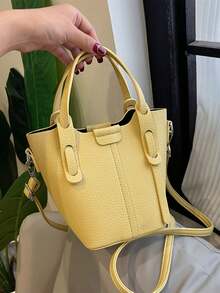 Mini Yellow Tote Bag For Women, Lightweight Handbag With Cosmetic Pouch, Suitable For Daily Commute To Carry Wallet, Phone And More - Yellow - View 7