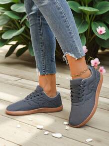 1 Par - Tênis Esportivos Largos para Mulheres - Tênis Esportivos de Largura Larga para Mulheres, Design Cinza, Adequado para Atividades ao Ar Livre, Caminhada e Tênis - Lavável em Máquina, Estilo Atlético