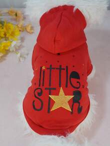 Red Star Hoodie Sweatshirt Outerwear For Pets, Pomeranian & Poodle