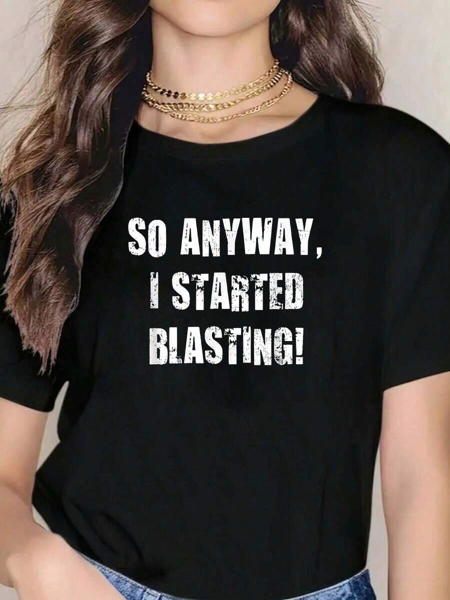 De todos modos, comencé a explotar camisetas, tops de moda, camisetas. - Negro - Ver 1