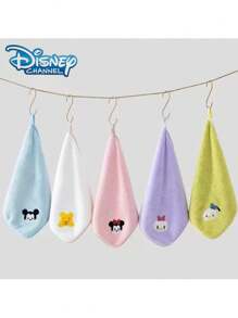 Disney 5pcs/1pc, Disney Cartoon Theme Square Towel Gift Box Set, Mickey Soft Coral Fleece Towel, Hand Wash, Highly Absorbent, Knitted Fabric, Suitable For Bathroom Home, Minnie Face Towel And Hand Towel, Suitable For Various Festivals, Birthday Gifts Back To School Dish Cloths Kitchen Towel