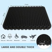 19.7" Gel Seat Cushion, Super Large & Thick Office Chair Cushion For Long Sitting - Back Hip Tailbone Pain Relief Cushion, Egg Seat Cushion Desk Chair Pads For Cars Wheelchair - Fits Up To 350 Lbs-222684 - 黑色較大 - 查看 7