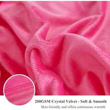 Plush Shaggy Duvet Cover Set, Ultra Soft Fluffy Bedding Sets 3 Pieces (1 Fuzzy Comforter Cover + 2 Pillow Cases), Zipper Close (, Pink), Luxury Bedding - Hot Pink - 查看 5