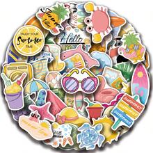 50 piezas Pegatinas de Vibraciones de Verano, Pegatinas de Graffiti Creativas, Suministros de Oficina, Pegatinas para Teléfono Móvil y Computadora, Pegatinas Geniales Muy Atractivas y Resistentes al Agua, Decoración de Regalo Clásica y Divertida, Paquete de Valor, Pegatinas de Dibujos Animados Lindas, Pegatinas de Anime Geniales