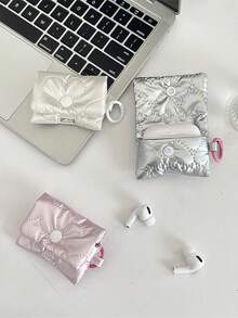 蝴蝶结造型柔软保护收纳袋，适用于耳机盒、蓝牙耳机、防摔袋、心形钱包、房间装饰、包袋、化妆包、收纳整理袋、化妆包、洗漱包、桌面收纳袋、化妆小袋、化妆包、圣诞礼物、收纳袋、旅行收纳袋、手拿包/小手提包、化妆品收纳袋、收纳袋、刷具收纳袋、迷你收纳袋、大容量收纳袋、女士礼物、圣诞礼物、女士礼物创意