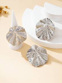 Women's Jewelry Set, Ring + Lotus Leaf Earrings - Lotus Leaf Ring + Earring Set - View 9