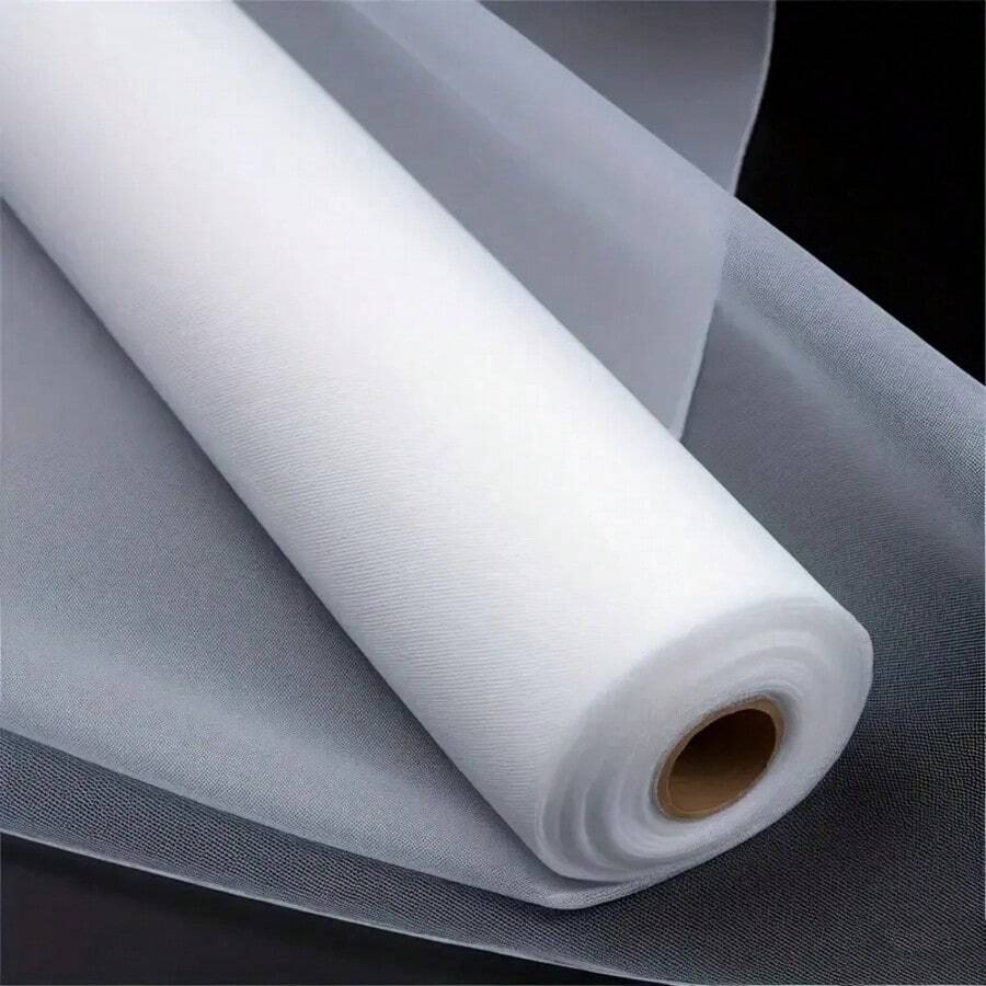 1 Piece, Elegant Extra-Long White Tulle Wedding Background Cloth - 50 Meters /10 Meters /30 Meters In Length, Suitable For DIY Bride's Party, Birthday, Halloween And Christmas Decoration - Hand-Washed Transparent Party Ceremony Background Cloth, Perfect Valentine's Day And Bride's Gift, Wedding Decoration, Event Decoration, Simple Design, High-Quality Handcrafted Materials