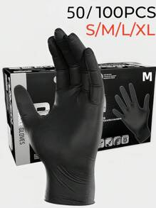 50/100 piezas de guantes de nitrilo desechables, color rosa, de uso múltiple, para cocina, baño, limpieza, lavar platos, manicura, cuidado de mascotas, guantes duraderos para limpieza doméstica, manipulación de alimentos, tatuaje, belleza, tinción de cabello, suministros de limpieza para salón de belleza, artículos para el hogar