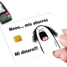 Sticker Para Tarjeta mis ahorros Mi dinero flork Skincard debito credito metro - Negro - Ver 1