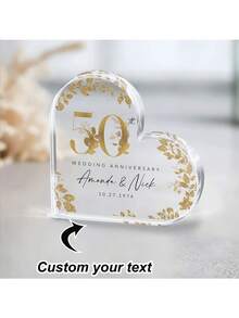 Personalized 50th Anniversary Gift, Gold Anniversary Gift, 50th Wedding Anniversary Keepsake Plaque, Gold 50th Anniversary Gift For Couple,Wedding Anniversary Gift For Presents ,Gift For Wife Or Husband - Best Personalized Gifts For Everyone. - 50th Anniversary Golden Wedding Card - View 2