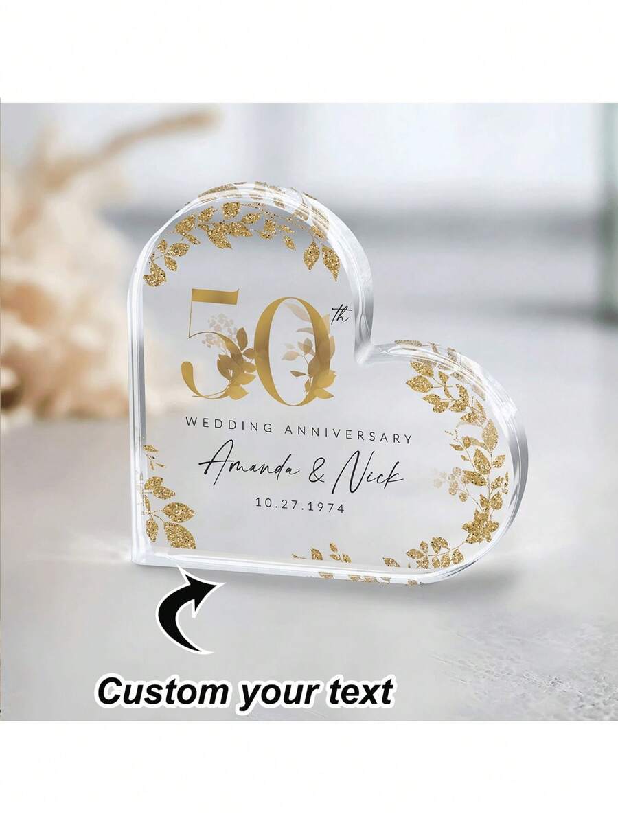 Personalized 50th Anniversary Gift, Gold Anniversary Gift, 50th Wedding Anniversary Keepsake Plaque, Gold 50th Anniversary Gift For Couple,Wedding Anniversary Gift For Presents ,Gift For Wife Or Husband - Best Personalized Gifts For Everyone.