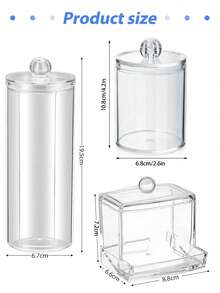 1 szt./3 szt. Dozownik w kształcie kuli, okrągła mata, zestaw przezroczystych plastikowych butelek z nicią dentystyczną, pudełko do przechowywania puszek w łazience, organizer na kosmetyki do toaletki z drewnianą pokrywką, na plażę wakacyjną, kolekcja łazienkowa, kolekcja sypialni, duża pojemność