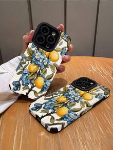 1 Ốp lưng điện thoại giả da mềm họa tiết hoa màu xanh lam cổ điển, tương thích với Apple và 15/15PLUS/15PRO/15PROMAX, chống nước, chống sốc, chống rơi, chống trầy xước - Nhiều màu - Xem 2