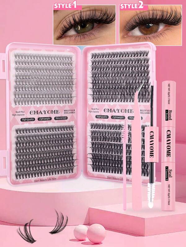 640 piezas Pestañas negras densas de aspecto natural D Curl 10D+20D+30D+40D+50D+60D+80D+100D para principiantes, libro de pestañas de alta capacidad, pestañas postizas clásicas de manga artificial, duraderas para maquillaje de ojos, uso diario, fiestas, bodas, Navidad, festivales de música, incluye pegamento para pestañas, pinzas y cepillo para pestañas. Viaje