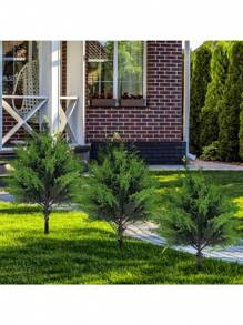 Outdoor Artificial Green Plant Juniper Topiary Ball - Durable Faux Pine Tree/UV Resistant Fake Shrub For Outdoor And Indoor, Patio, Porch, Garden Decor, All Season Holiday Decor, No Power Needed - Maintenance Free, Outdoor Decor, Natural Looking Shrub, Thanksgiving, Christmas Decor, Durable Plastic Shrub - Multicolor - View 9