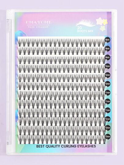 CMAYOME 240 grappes de cils segmentés de style mixte queue de poisson, avec des boucles plus longues C. Cils DIY personnels de différentes longueurs, cils naturels doux faits à la main pour une utilisation quotidienne, cils manga pour les voyages