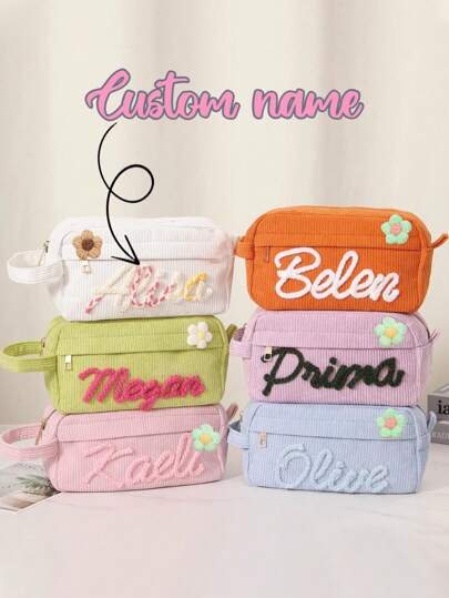 Custom Yarn Name Pencil Case, Personalized Corduroy Pouch, Back To School Gift, Girls School Supplies, Monogram Pencil Bag, Girls Birthday Gift Pencil Case Large Capacity Pencil Pouch Handheld Pen Bag Cosmetic Gift For Office School Teen Girl Boy Men Women Adult,Multi-Functional,Ornamental,Reusable,Modern,Colorful,Cute,Vintage,Cartoon,Kawaii,Custom,Personalized,Unique,Customized,Workers,Clients,Students,For Business/Work/Office,For School,Multi-Functional,Ornamental,Reusable,Modern,Colorful,Cute,Vintage,Cartoon,Kawaii,Custom,Personalized,Unique,Customized,Workers,Clients,Students,For Business/Work/Office,For School,Vacay Vibes,Junior High School Students, Middle School Students, High School Senior High School Students, College Students, University Students, Freshman, Sophomore