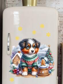 1pc Cute Pet Dog Sticker, Christmas Decoration, Home Decor Sticker, Small Animal Wall Decal Room Decor Wall Decor Wall Stickers Wall Sticker Stickers Christmas Decorations  Christmas Decor 