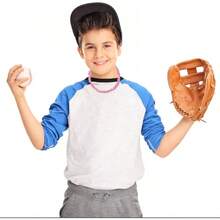 6 collares de béisbol de 18 pulgadas, 3 cuerdas trenzadas, collar de tornado, collar deportivo, collares de béisbol de titanio para fanáticos del deporte - Estilo A - Ver 9