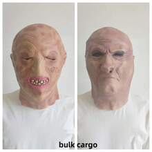 1 件恐怖鬼魂乳胶全头面具，搞笑秃头黑帮设计，适用于密室逃脱、节日鬼屋、恐怖化妆舞会 - 彩色 - 查看 8