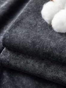 Y2K, Cool,UFO,Outdoor Sport,Modern Streets,Fashionable Pure Cotton Vintage Washed Men's T-Shirt, A Surprise Gift For Family And Friends, With Drooping Shoulder Sleeves And Round Neck,High-Quality Batik Cotton Retro Fashion Brand T-Shirt,A Certain Thickness Suitable For Summer T-Shirts, Holiday Gifts. - 黑色 - 查看 4