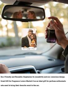 1 Peça Aromatizante Personalizado para Carro Dia dos Pais Cartões de Feltro Perfumados Penduráveis. Aromatizante Retangular Personalizado com Foto e Texto, Aromatizante Personalizado com Foto e Texto para Pendurar no Carro, Guarda-Roupa, Banheiro e Enfeites.
