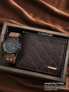 2 件/套时尚商务休闲男士高品质石英表套装 + 钱包或手链，是日常、节日、感恩节、返校、圣诞节、万圣节、生日的完美礼物 - 彩色 - 查看 11