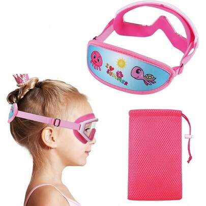 RUIGAO Kids Swim Goggles Age 4-7, Toddler Goggles No , Child Swimming Mask/Bungee Strap/Soft Band