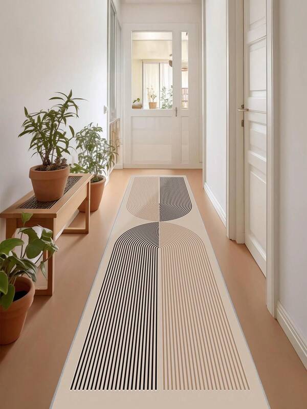 1 pieza Alfombra gris oscuro, estilo minimalista moderno, alfombra de pasillo, 900g/M² 0.5cm de grosor, antideslizante, lavable a máquina, decoración del hogar, sala de estar, cocinas, pasillos, dormitorios, comedor, oficina, para todas las estaciones