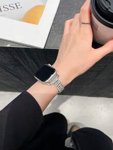 1条全水晶金属表带，兼容38/40/41/42/44/45/46/49毫米表盘，兼容 Ultra/SE/Series 11/10/9/8/7/6/5/4/3/2/1 - 銀色 - 查看 3