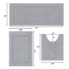 Juego de alfombras de baño de 3 piezas, tapetes de baño lavables antideslizantes, alfombra de ducha de microfibra suave y esponjosa con alfombra de piso para inodoro, gris - Como imagen 422 - Ver 5