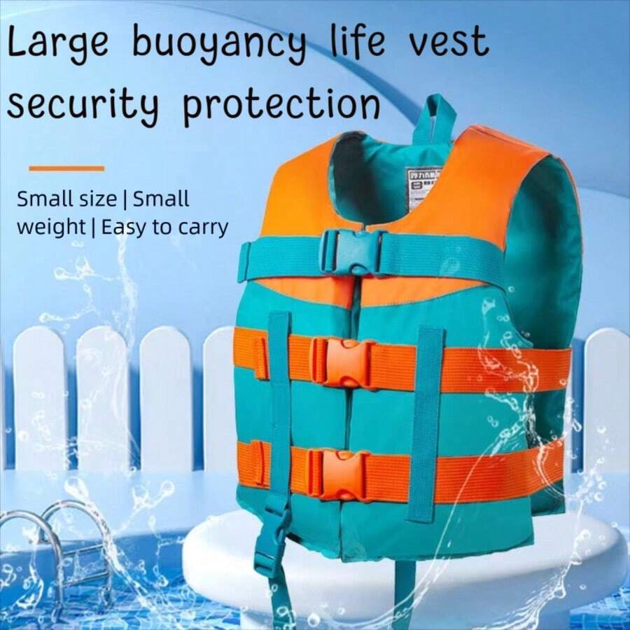 Adjustable Adult & Youth Life Jacket, Orange >75N, Suitable For Boating, Fishing, Rafting And Water Sports, Kayaking Equipment | Fashionable Life Vest | Adult Life Jacket, Fits 10KG-100KG Body Weight - Orange - View 1
