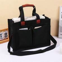 Damska torba płócienna z podszewką z poliestru – zapięcie magnetyczne, regulowany i odpinany pasek na ramię, wiele kieszeni i przegródek – do ręki, na ramię, na ramię