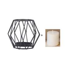 1Pc/1Set Minimalism Creative Wrought Iron Candle Holder, Modern Style Candle Holder, For Home Decoration, Home Tabletop Decoration, Candlelight Center Decoration, Wedding Decoration, Romantic Valentine's Day Dinner Candle Holder