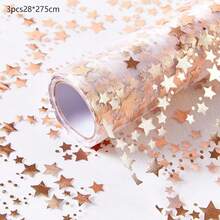 3pcs Silver Star Tablecloth 16ft (Approx. 500cm), Silver Dining Table Decor Center Piece, Suitable For Wedding, Birthday Party, Banquet, Daily Use, DIY, Christmas, Festivals - Multicolor - View 9
