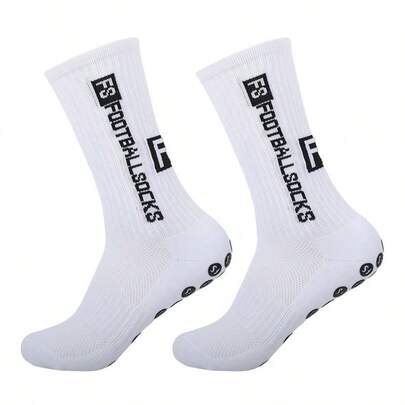 Football Socks With Grip Design, Suitable For Men, Non-Slip Sports Socks For Track And Field, Soccer And Basketball, With Grip Pads