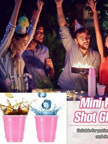 1-100pcs Mini Party Cups, 2oz Pink Shot Cups, Reusable Small Cups, Party Game Bullet Cup, For Snacks Juice, Perfect For Any Parties