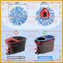 Local Devery-YOUBEI-5 Pack Mop Head For O-Cedar RinseClean Spin Mop Refill 2-Tank System Only EasyMicrofiber Replacement - Blue - View 2