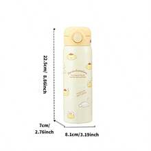 Miniso 1 buah Botol Minum Vakum Berinsulasi Tutup Flip Ajaib Stainless Steel 316, Kapasitas Besar 500ml/16.91oz, Desain Tutup Flip, Isolasi Tahan Lama, Cocok untuk Penggunaan Sehari-hari - Kuning - View 6