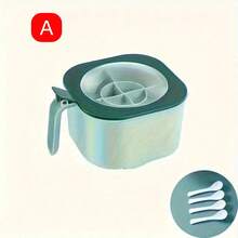 四合一调味品收纳盒，带盖和勺子，ABS材质，包含4个勺子，适合存放各种调味料。是家庭厨房调味料收纳的理想之选，也是厨房整理的完美方案。可与盐瓶搭配使用。 - 彩色 - 查看 9